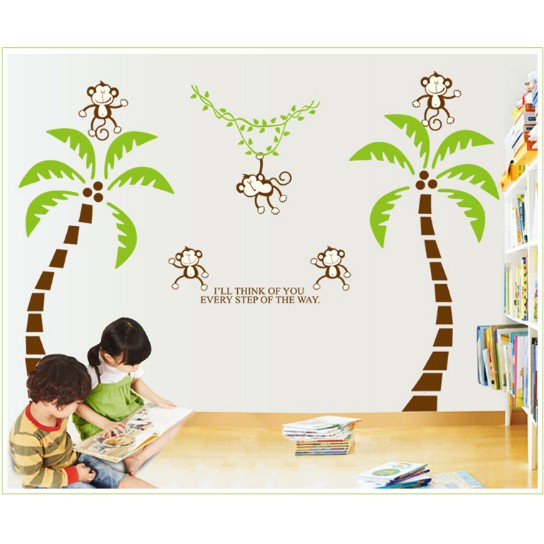 Decal trang trí 2cây Dừa lớn