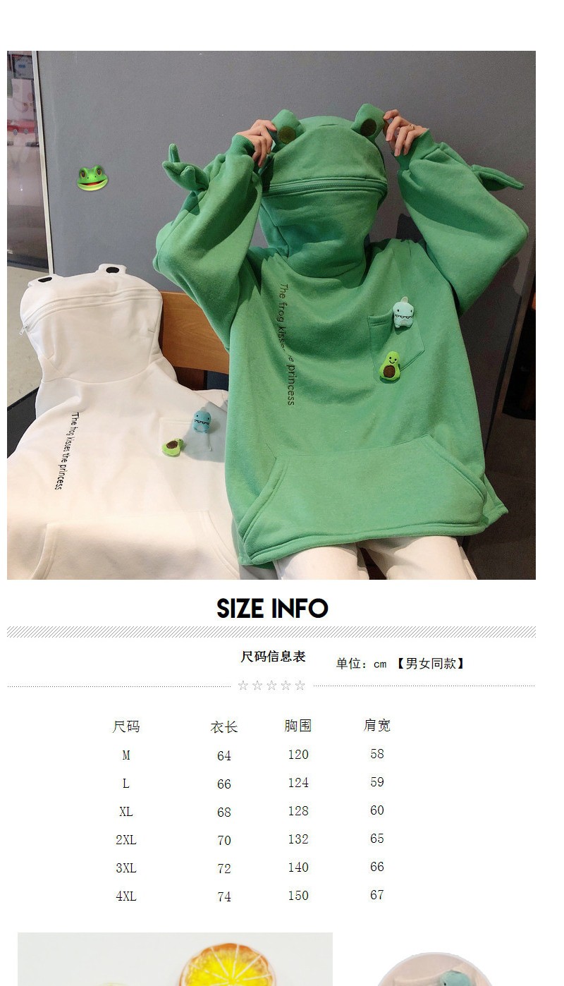 Áo hoodie thiết kế hình ếch cỡ lớn lót nhung dày dặn thời trang phong cách Harajuku cho nữ 2020 | BigBuy360 - bigbuy360.vn