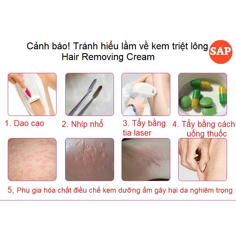 Kem tẩy lông Hair Removing Tẩy Hết Các Loại Lông, Tẩy Lông Chân, Wax Lông Nách, Chân, Bikini Mà Không Đau Rát