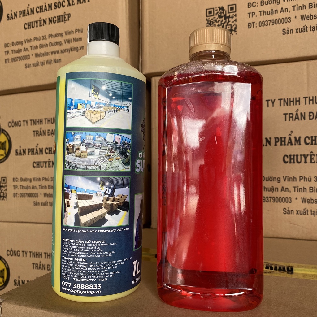 Combo nước rửa xe BZ và nước rửa xe không chạm Sprayking Super Wash 1L siêu bóng loáng, đậm đặc