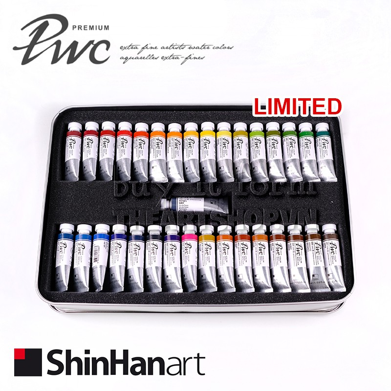 [THEARTSHOP] Bộ màu nước SHINHAN PWC Premium Watercolour tube 15ml-Set 33 Colors Limited Edition