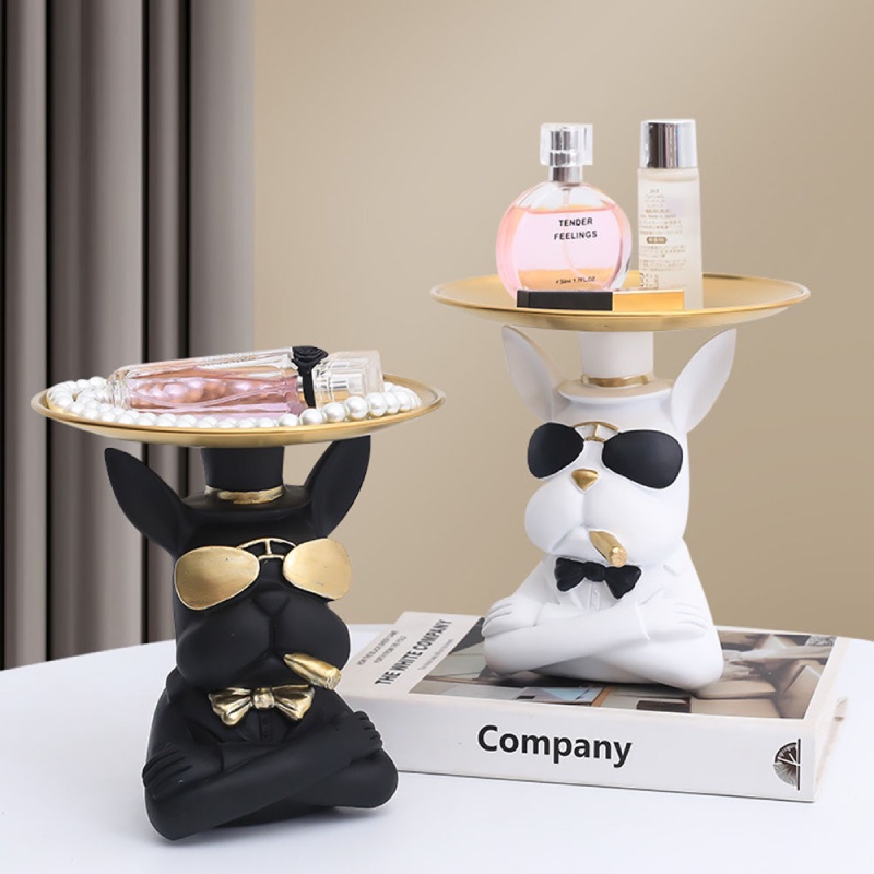 Tượng Mát Để Bàn Đồ lặt vặt Hộp Đựng Chó Thú Khay Trang Trí Nhà Cửa