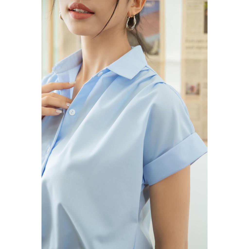 MINX - Áo Shoulder Pleated Shirt