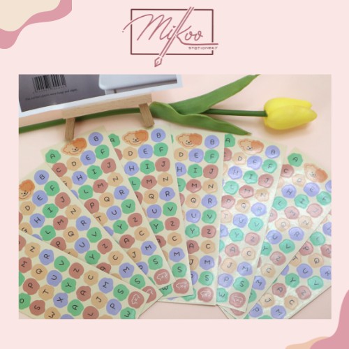 Stickers bảng chữ cái nhiều màu dễ thương