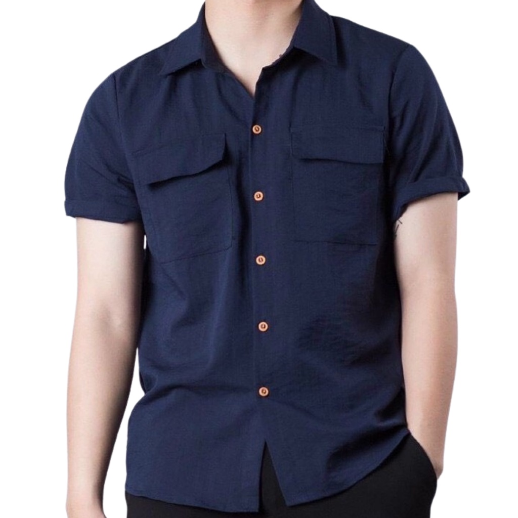 Áo sơ mi nam LT.SPORT Áo đũi nam cộc tay cổ bẻ thời trang