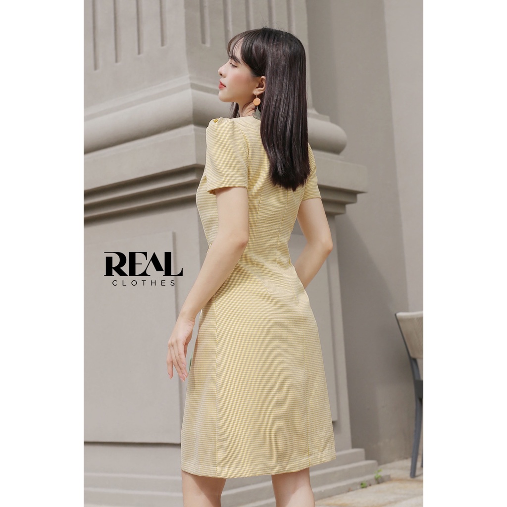 Đầm katie zigzag vàng_REAL