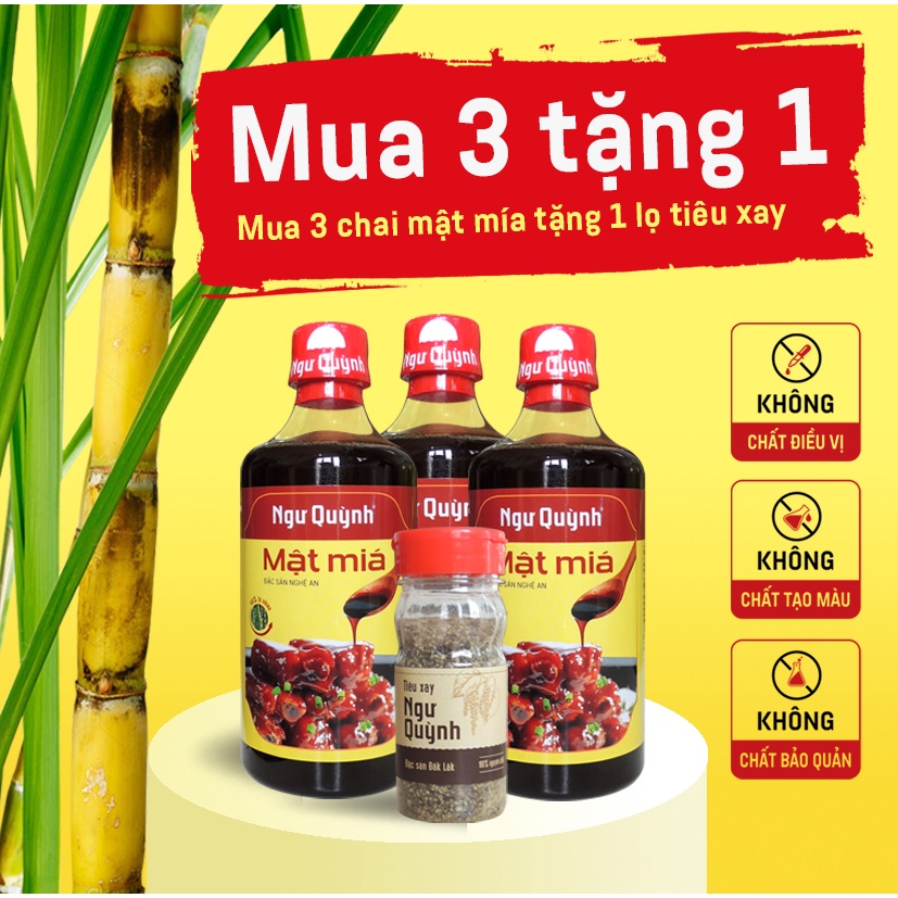 Mật mía VSATTP - QUÀ TẶNG (tiêu xay) khi mua 3 chai
