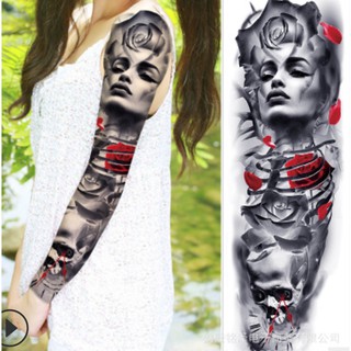 Combo 2 tấm hình xăm dán thần bóng đêm kín tay màu 17x48cm- mua 2 combo tặng mini tattoo