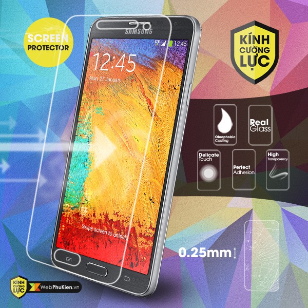 Kính cường lực Glass dành cho Samsung Galaxy Note 3 Neo