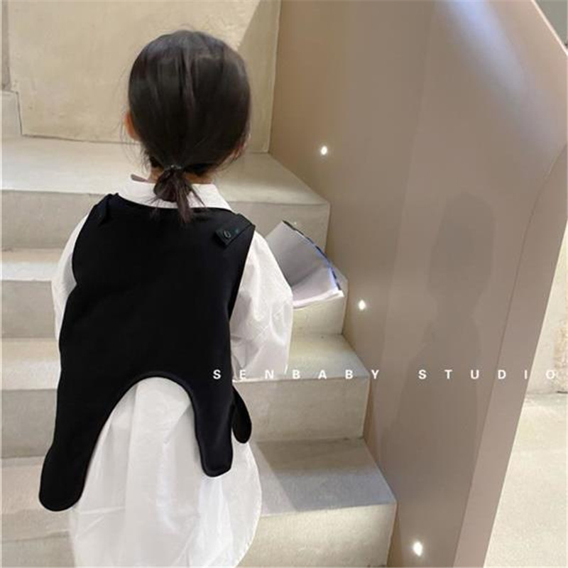 Áo sơ mi trắng/Áo vest không tay kiểu dáng thời trang cho bé gái