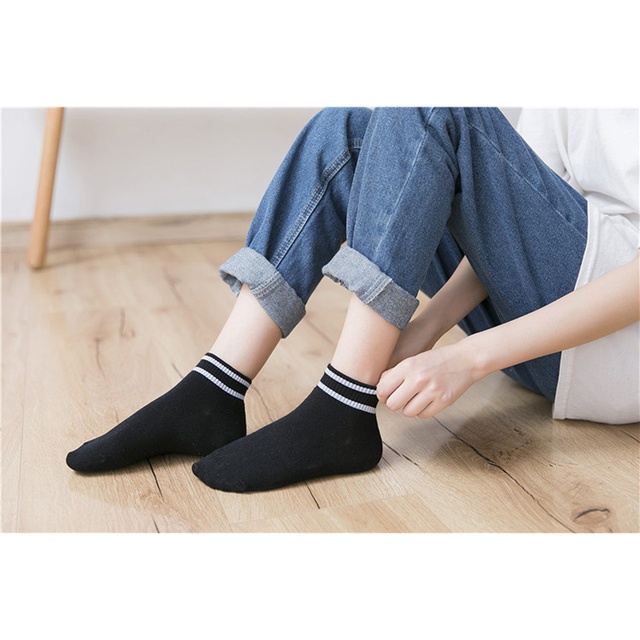 Tất Nam Nữ ♥️FREESHIP♥️Tất Cổ Ngắn Kẻ Sọc Hàn Quốc BT09 Miu Miu Store