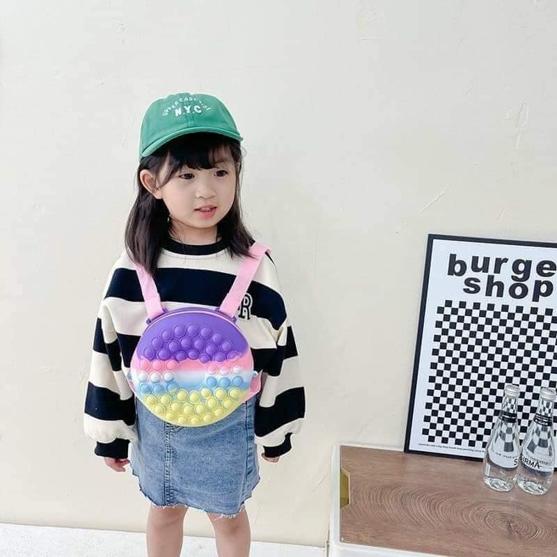 BALO POP IT CHO BÉ MẪU GIÁO HÌNH NGỰA PONY, HÌNH TRÒN SIÊU YÊU CHO BÉ
