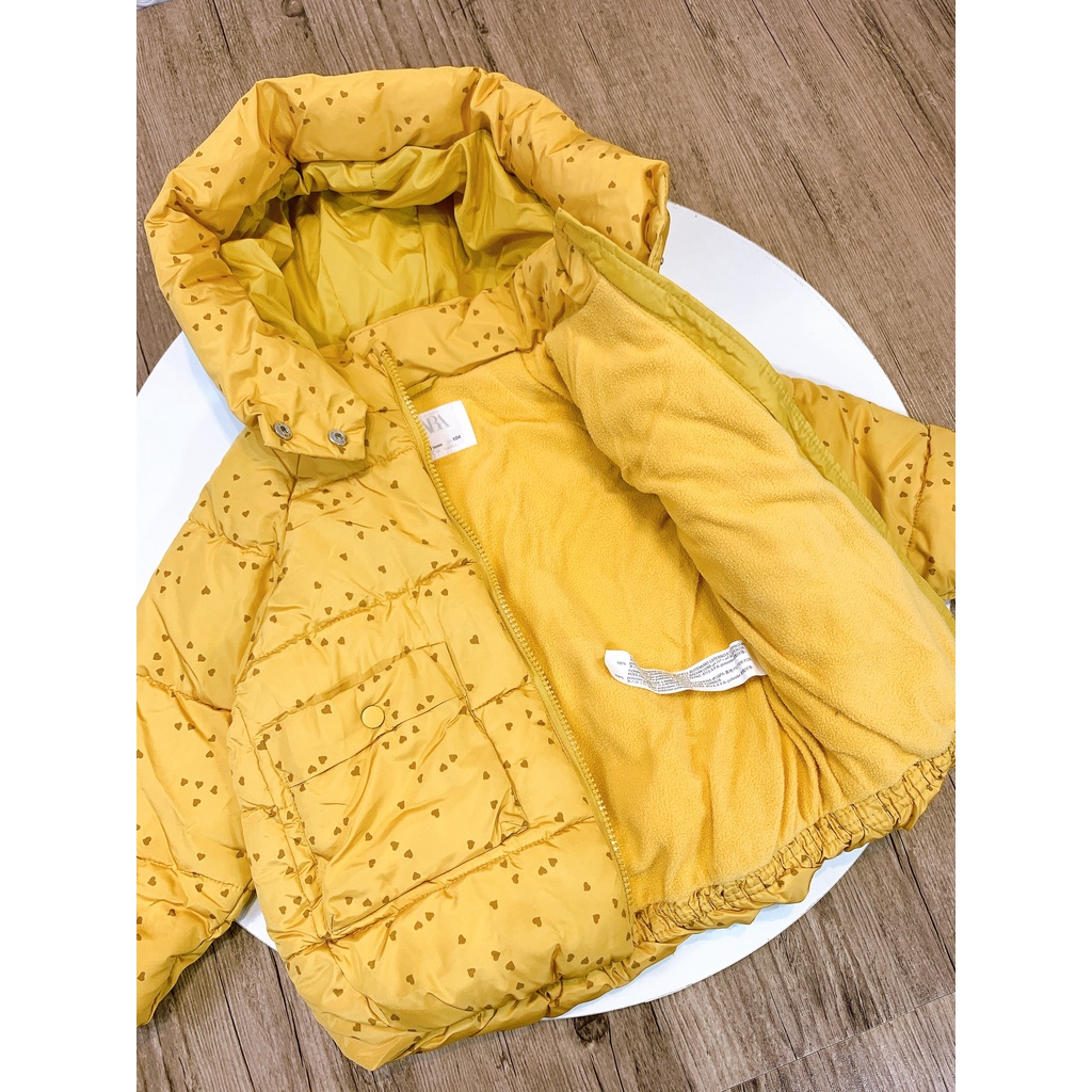 Áo khoác phao bông cừu cho bé trai bé gái Za.ra vàng tam giác nhí cá tính Nga Fish  A1K19V5