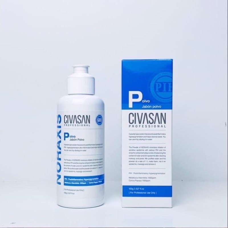 Tẩy Da Chết Civasan Enzyme Noraxis Polvo- làm sạch sâu, loại bỏ lớp sừng, kích nhiệt cho da, phù hợp cho da nhạy cảm