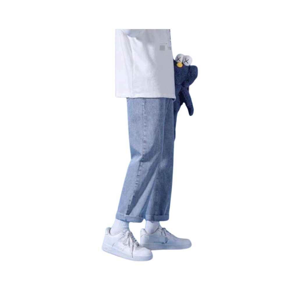 Quần Jeans Baggy Màu Xanh Nhạt Ống Xuông Dành Cho Nam Và Nữ Hàn Quốc Năm Nay Unisex JEAGOVN