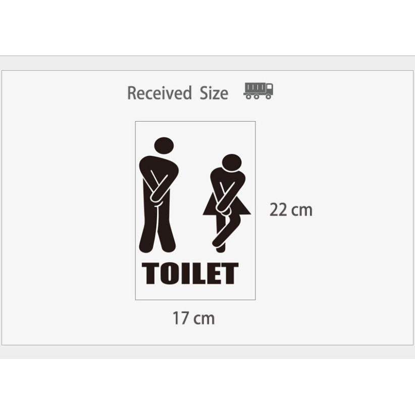 Decal dán tường - Bảng Toilet Nam Nữ đen