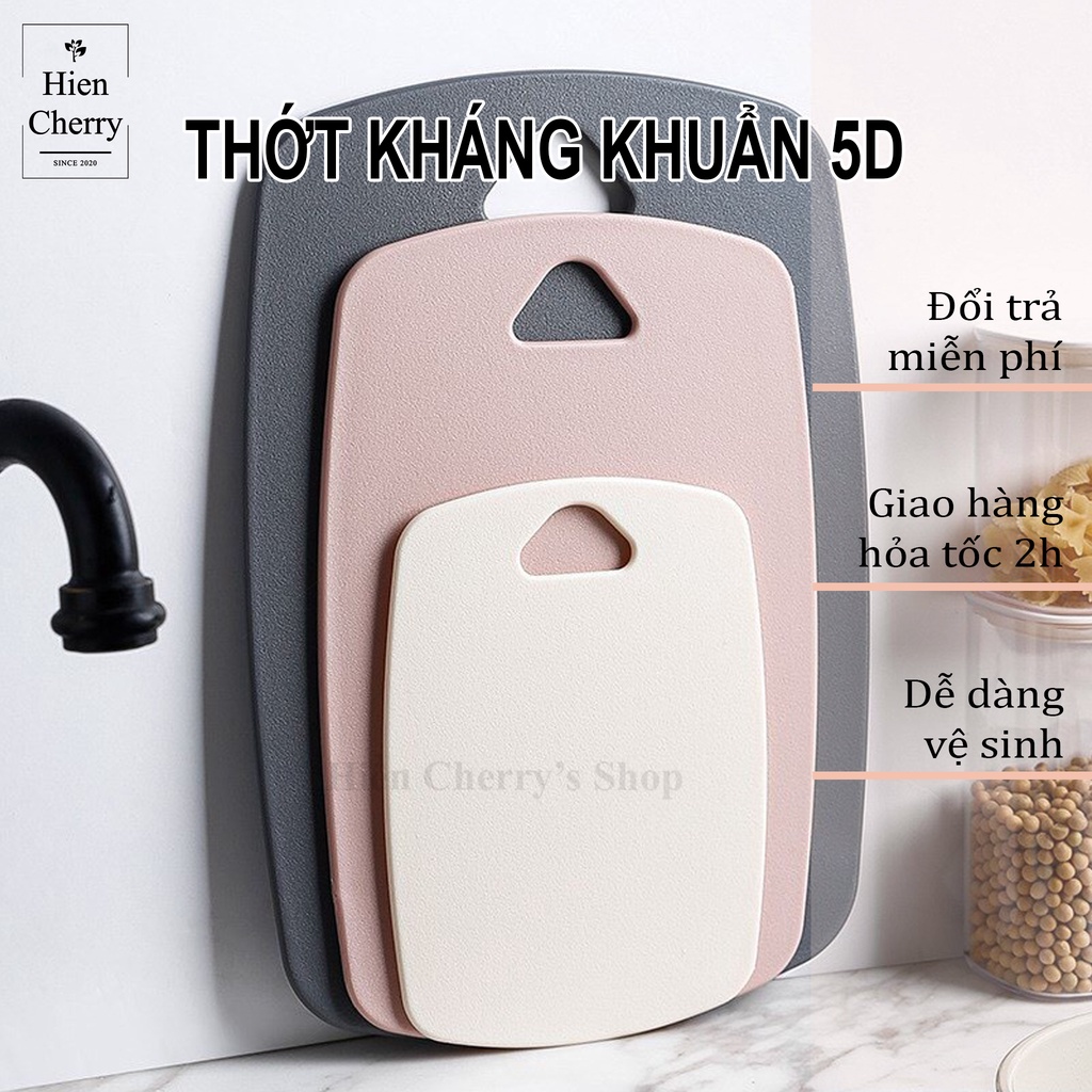 Thớt nhựa kháng khuẩn 5D, bộ 3 chiếc nhiều màu sắc, hàng loại 1 chất lượng cao