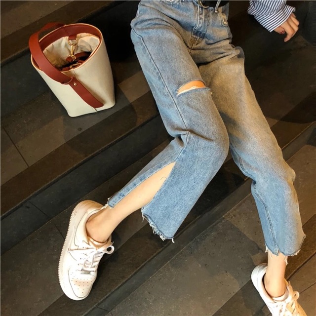 QUẦN JEANS XẺ GẤU 😍( kéo sang để xem ảnh thật)