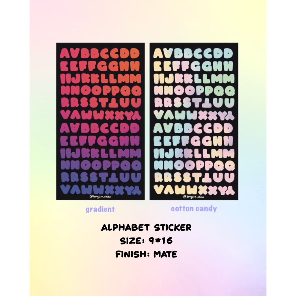 bongjua | alphabet sticker - nhãn dán bảng chữ cái🛍