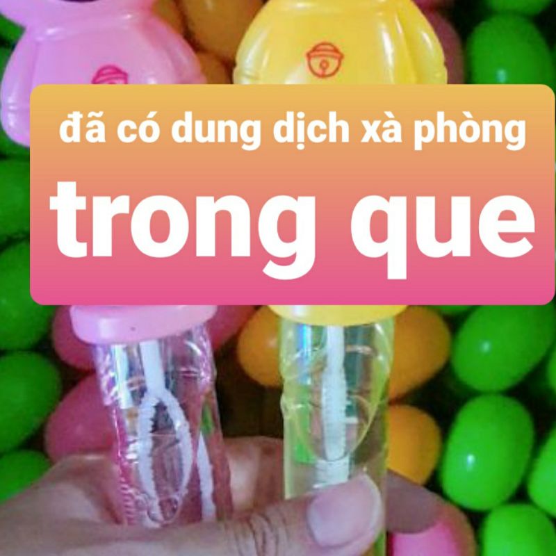 Cây Que Thổi Bong Bóng Nước Xà Phòng Loại Dài 5 Lỗ Loại Đẹp Đã Sẵn Dung Dịch Xà Phòng Bên Trong