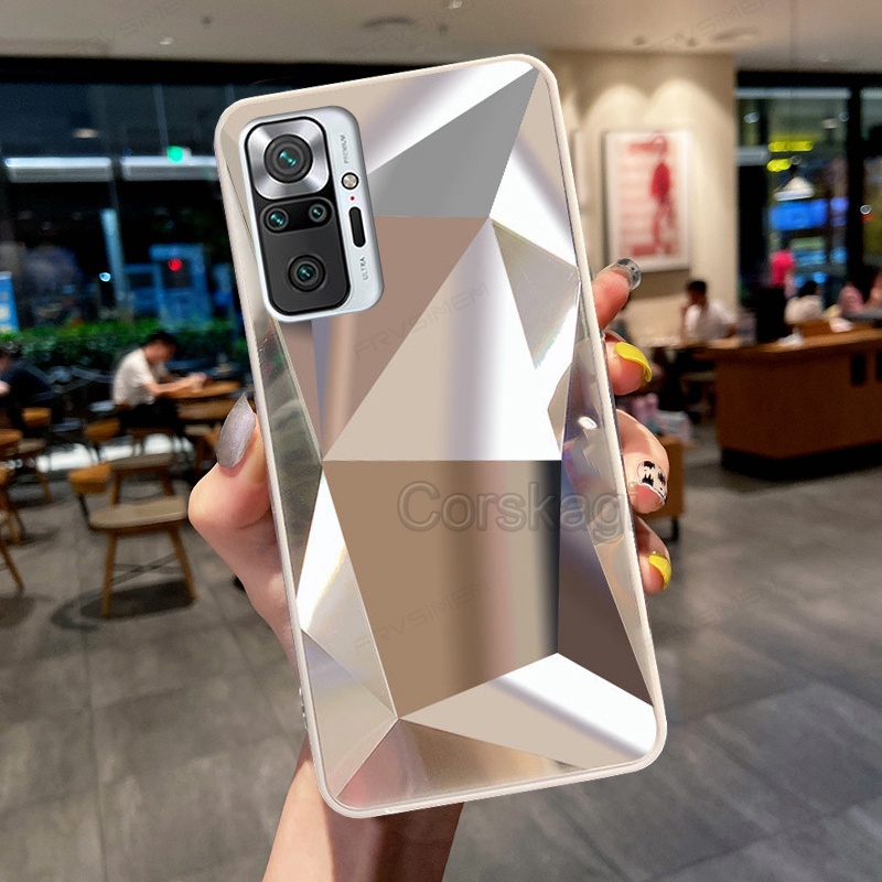 Ốp Điện Thoại Mặt Gương 3D Lấp Lánh Chống Sốc Cho Xiaomi Redmi Note 10S 10 Pro 4G Xiaomi Redmi Note 11S 11 Pro