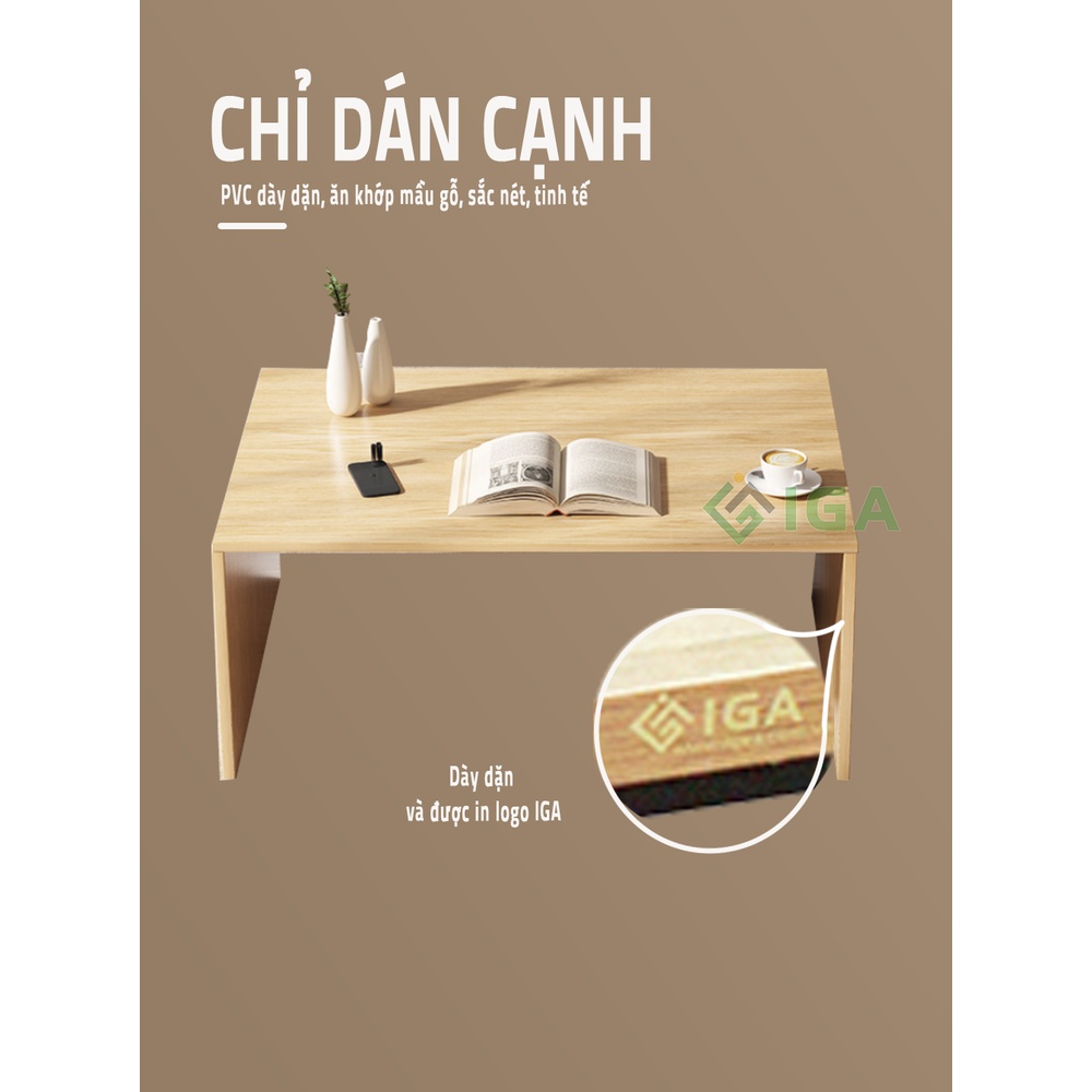 Bàn trà hình chữ nhật 1 tầng IGA ngồi bệt chỉ đi hỏa tốc - gp147