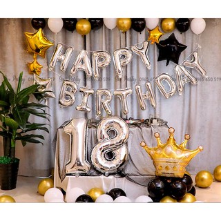 Set Bóng Trang Trí Sinh Nhật Người Lớn Vương Miện