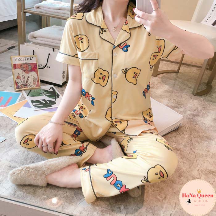 [Sẵn Hàng] Bộ đồ ngủ Pijama ngắn tay quần dài mẫu mới HOT nhất mùa thu | BigBuy360 - bigbuy360.vn