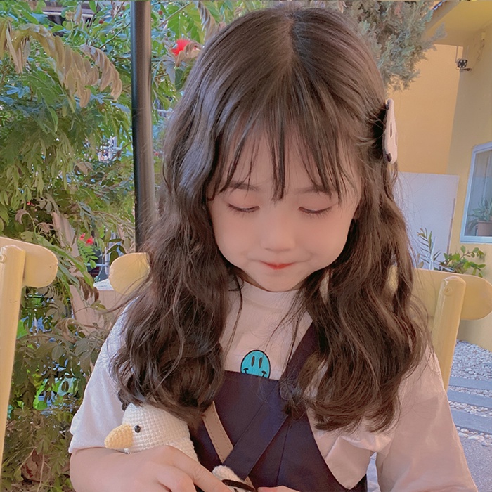 Bộ Tóc Giả Xoăn Bằng Len Dễ Thương Xinh Xắn Dành Cho Bé Gái