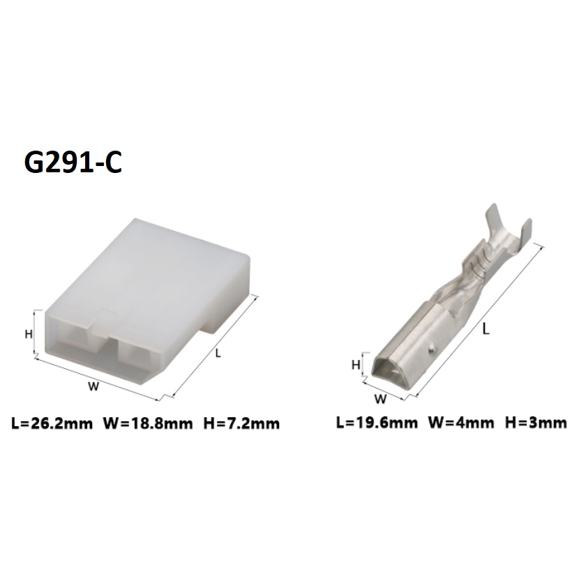 G291-Giắc cắm Đầu phun nhiên liệu Excelle Wuling pha metanol 2 lỗ màu trắng 2.3mm