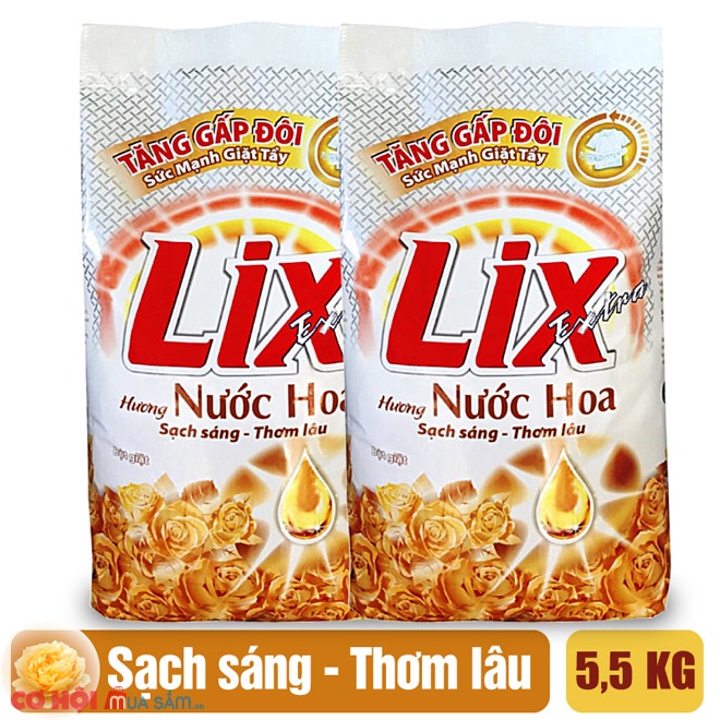Bột giặt Lix 5.5kg HƯơng NƯớc hoa
