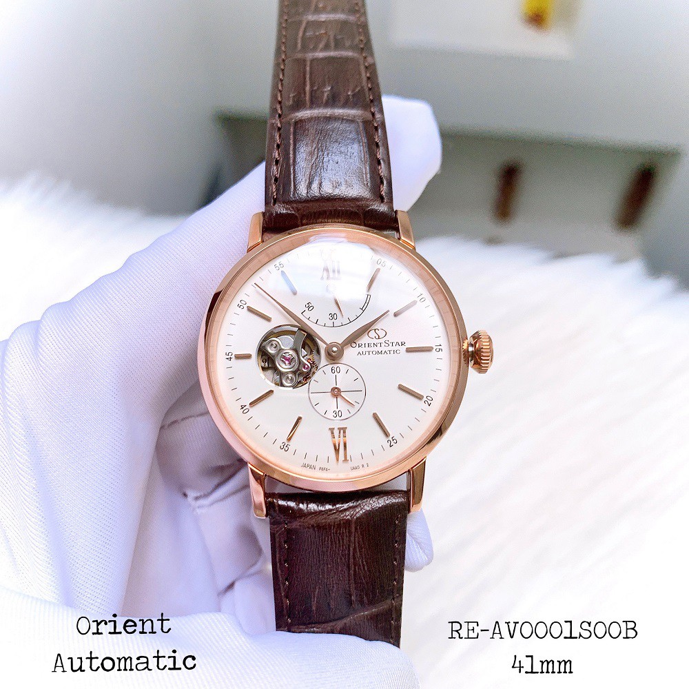 Đồng Hồ Nam Orient Star Dây Da Nâu RE-AV0001S00B Automatic 41mm Chính Hãng