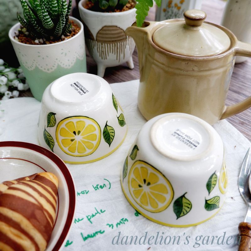 Combo 2 chén mister donut vẽ trái chanh