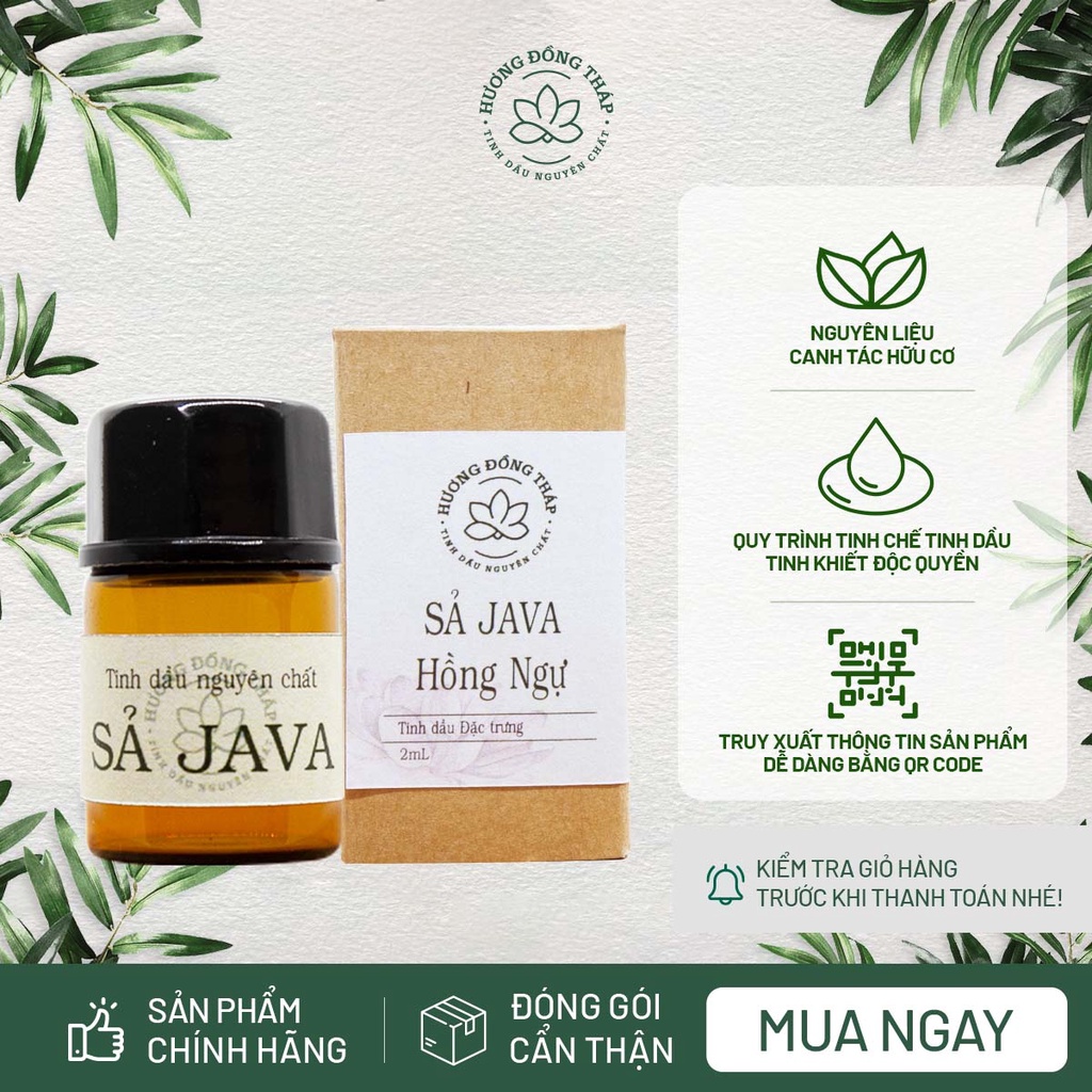 Tinh Dầu Nguyên Chất Chính Hãng Hương Đồng Tháp Tester 2ml-Khử Mùi, Diệt Khuẩn, Thơm Phòng, Tập Trung, Thư Giãn Hiệu Quả