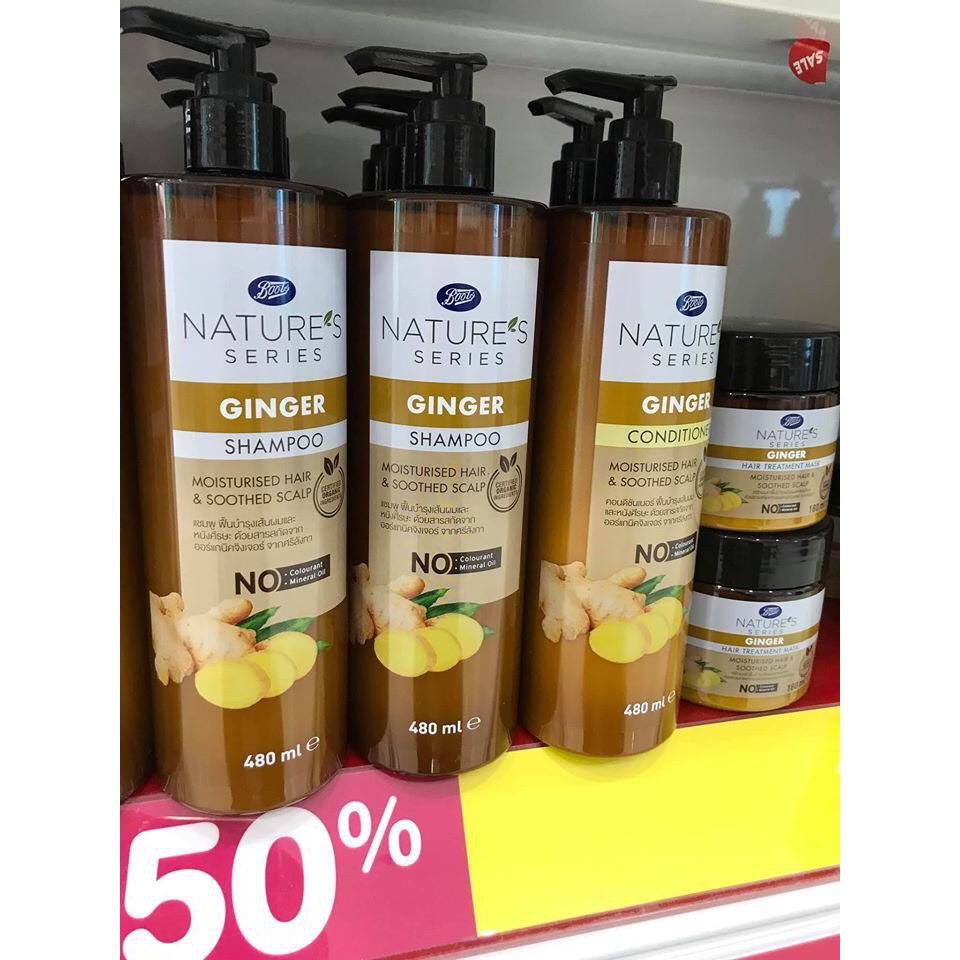 BỘ DẦU GỘI XẢ CHIẾT XUẤT GỪNG TƯƠI NATURES BOOTS THÁI LAN | BigBuy360 - bigbuy360.vn
