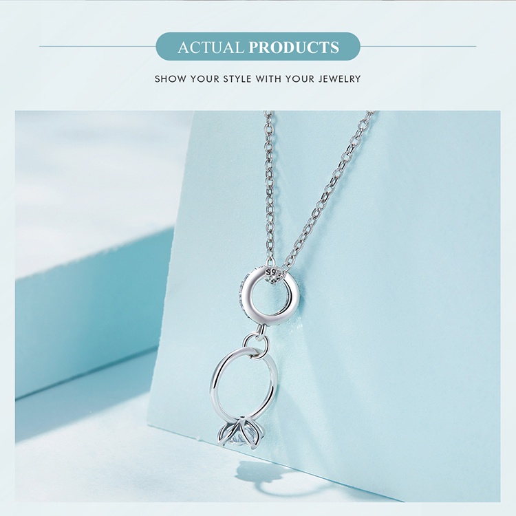 Hạt xâu BAMOER xi bạc 925 hình hoa sen dùng làm vòng đeo tay