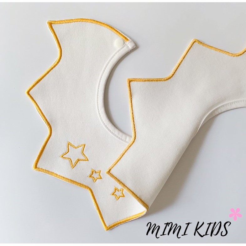 Set 3 yếm cổ tròn Cotton cao cấp chống thấm nước phong cách Hàn Quốc Mimi Kids cho bé YC01