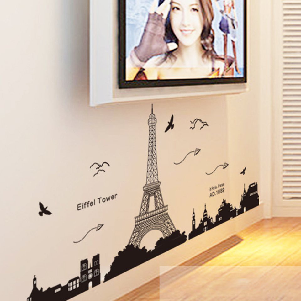 #DEY Eiffel Tower Wall Stickers Personalized Creative DIY For Living Room
