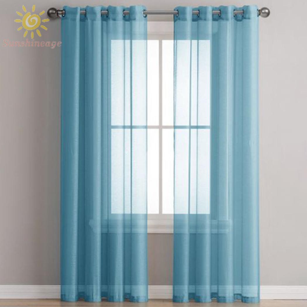 Rèm Cửa Sổ Vải Tuyn Polyester 3 Màu Sắc 52w Inchx63L Inch