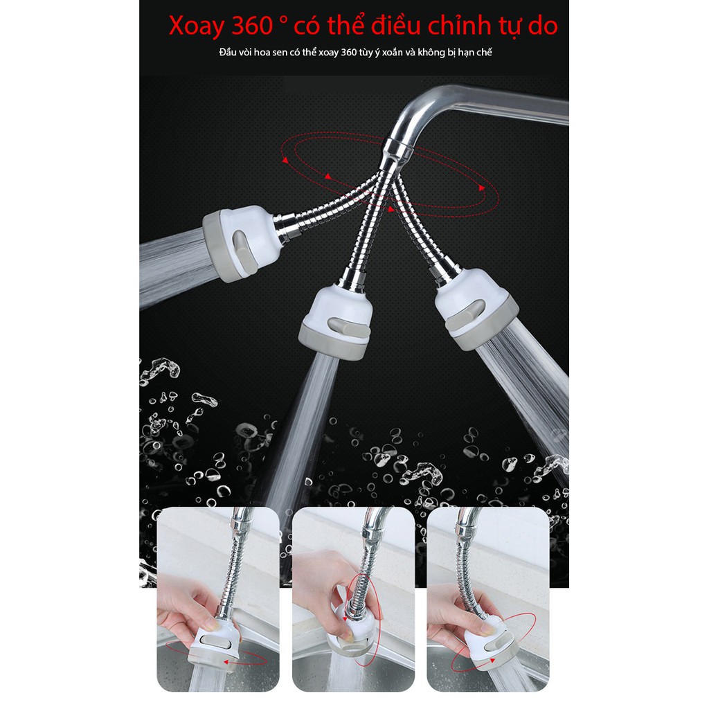 Đầu Vòi Nối Rửa Chén Bát Tăng Áp - 3 Chế Độ Phun - Xoay 360 Độ | BigBuy360 - bigbuy360.vn