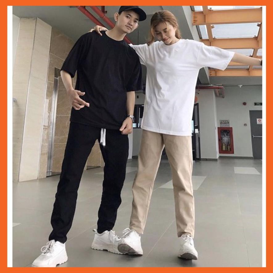 Áo thun trơn cotton, áo dáng rộng unisex (z)