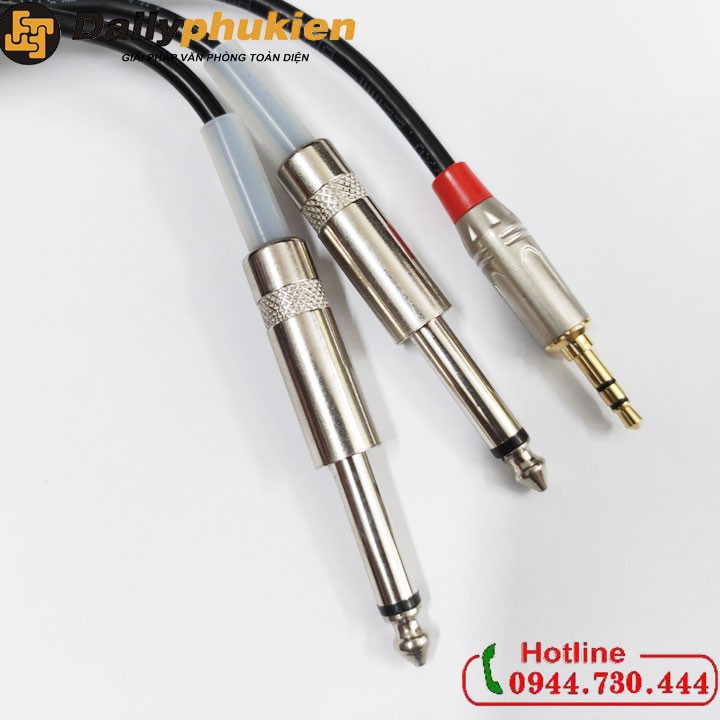 Cáp audio 3.5mm sang 2 đầu 6.5mm dài 5m dailyphukien