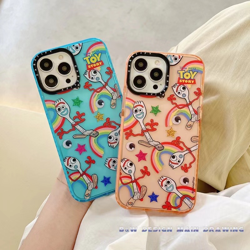 Ốp Điện Thoại Silicone Mềm Trong Suốt Chống Sốc Màu Dạ Quang In Hình Toy Story Dễ Thương Cho iPhone 14 Pro Max 13 12 14 14Pro 14Plus
