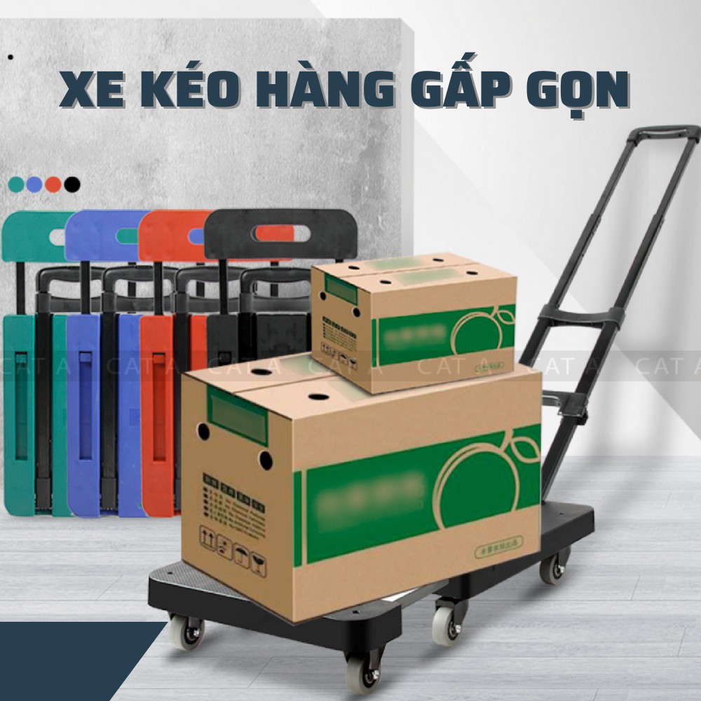 Xe Kéo 6 Bánh Gấp Gọn Siêu Tải Trọng 200kg NEW - Hàng Nhập Khẩu