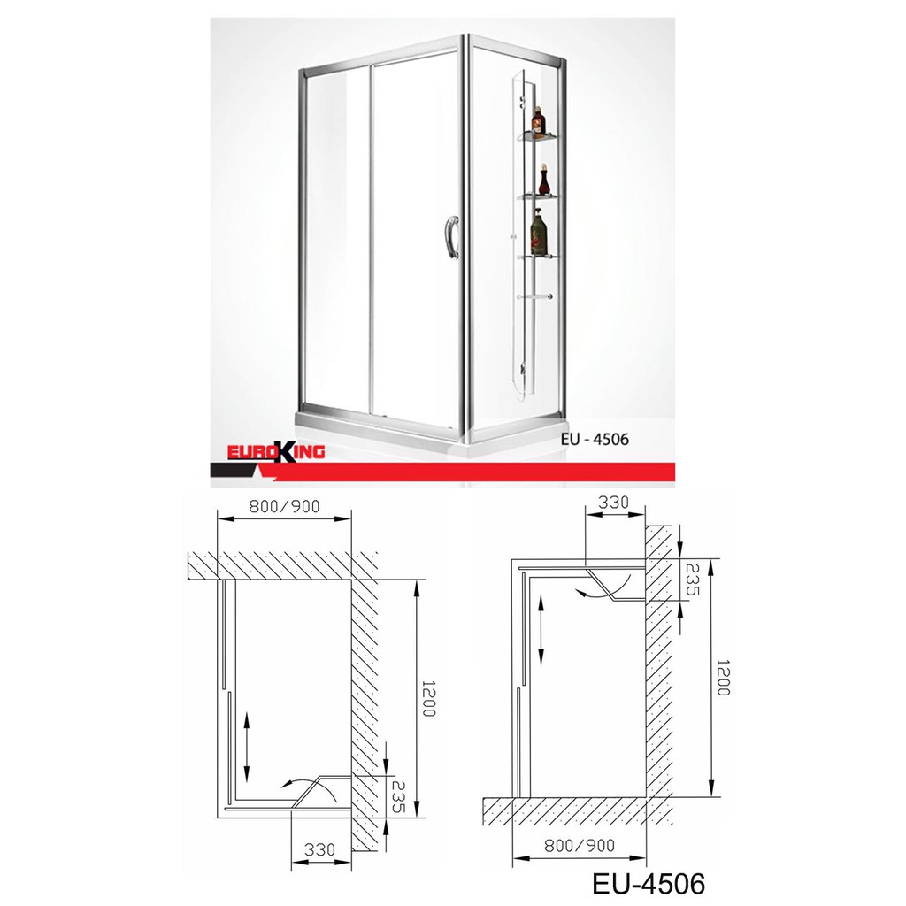 Phòng tắm kính cường lực EuroKing EU – 4522, nhập khẩu