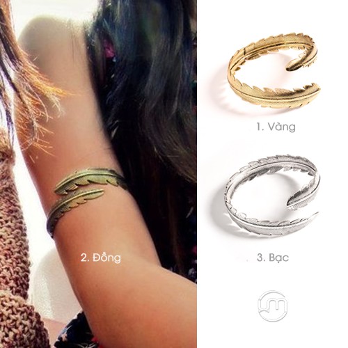 Vòng đeo bắp tay xoắn chiếc lá thời thượng