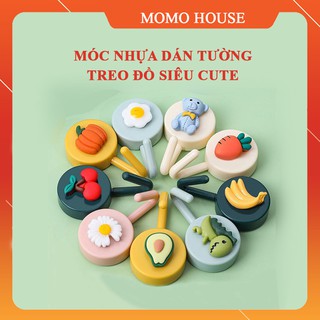 Móc Nhựa Dán Tường Hình Trái Cây Ngộ Nghĩnh, Móc Treo Đồ Trang Trí Nhiều Màu Sắc, Chịu Lực Lớn, Siêu Dính, Siêu Bền