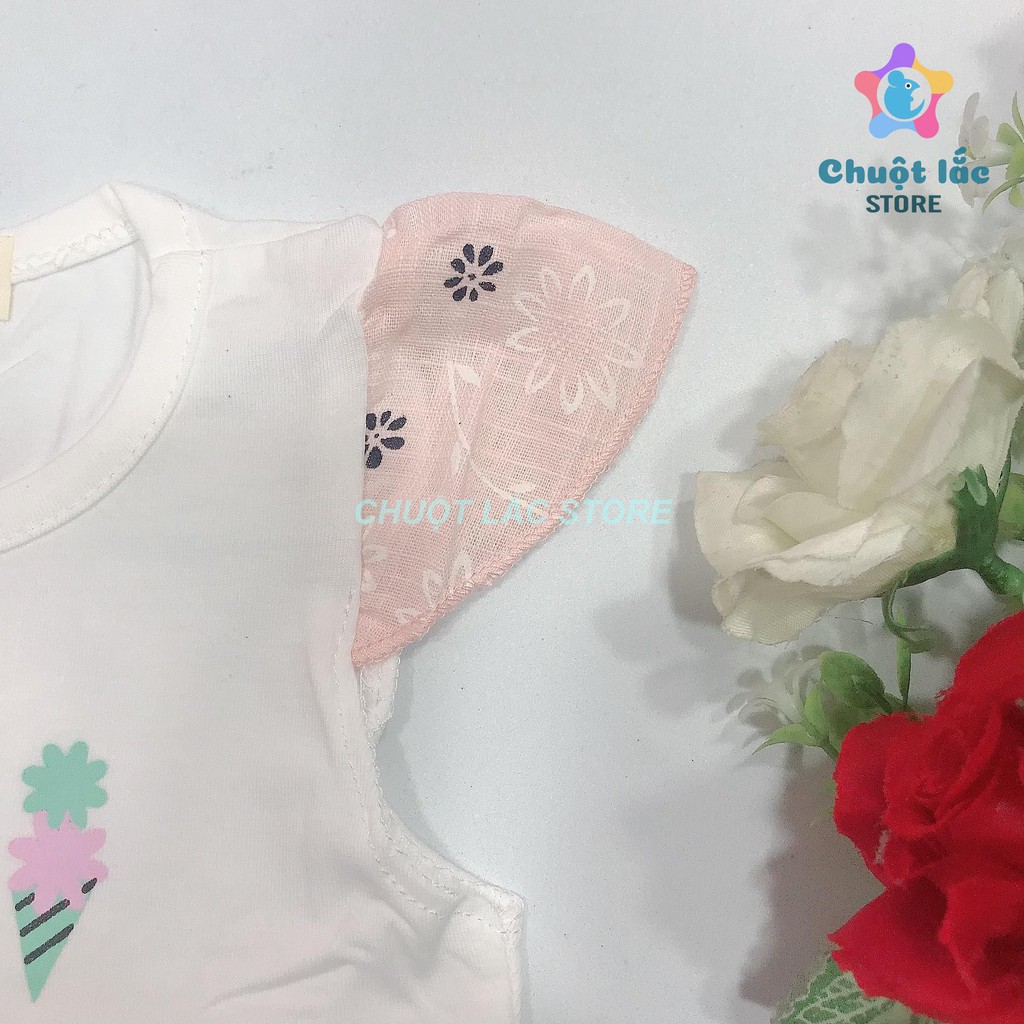 Váy Áo Cotton Chuột Lắc Store Phối Vải Xô Mềm In Hình Dễ Thương Từ Sơ Sinh Đến 2 Tuổi