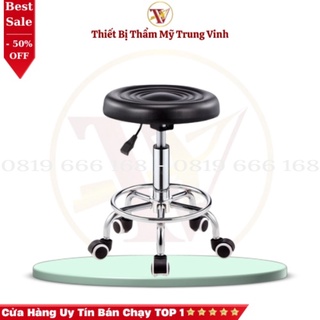 Ghế Đôn Hơi Spa, Ghế Xoay Chân Lốc Có Bánh Xe,Nâng Hạ Cao Thấp Dùng Trong Spa, Phun Xăm, TMV