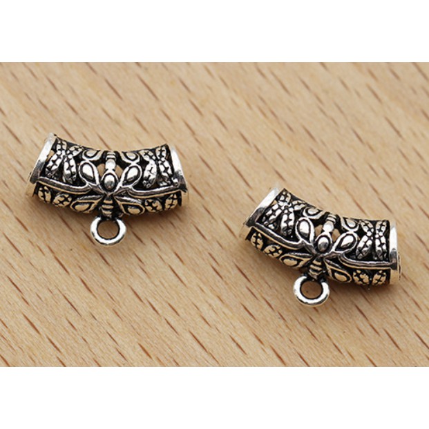 Charm bạc mặt ống treo
